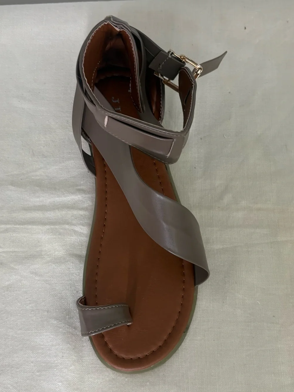 JUTY Toe Loop Ankle Strap Flat Sandals Women Size 10 Gladiator Comfor See Photo